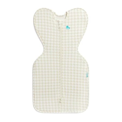 Love to Dream Swaddle UP, Sleep Sack 0-3 Months, Self-Soothing, Improves Sleep, Snug Fit Helps Calm Startle Reflex, Baby Essentials Must Haves Newborn, 1.0 TOG, Medium 13-19 lbs, Tan Houndstooth
