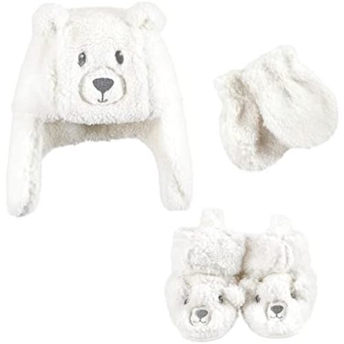 Hudson Baby Girls' Trapper Hat, Mitten and Bootie Set