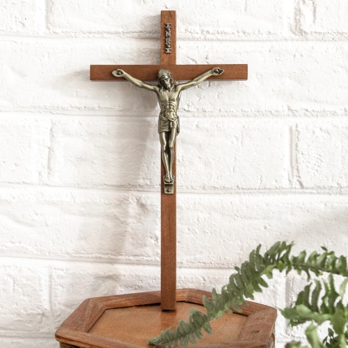 Maple Hardwood Crucifix - 10"