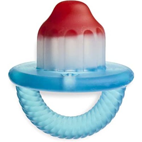 Itzy Ritzy Teensy Teether - Soothing Silicone Hollow Teether Features Flexible, Easy-to-Hold Handle, Hero Pop
