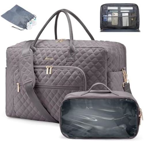 LOVEVOOK Travel Duffle Bag - Women's Weekender Carry On Overnight Laptop & Gym Bag With Toiletry/Shoe Pocket, Hospital Labor Bag