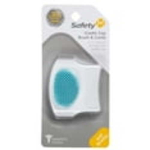 Safety 1st 2-In-1 Rubber Cradle Cap Baby Brush and Comb, Arctic