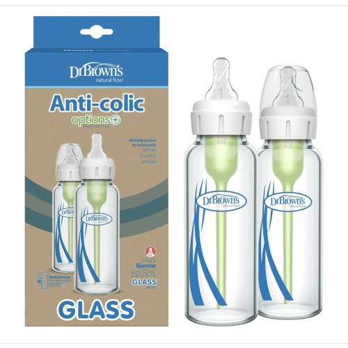 Dr. Brown's Anti-Colic Options+ Narrow Glass Baby Bottle - 8 Oz, 2