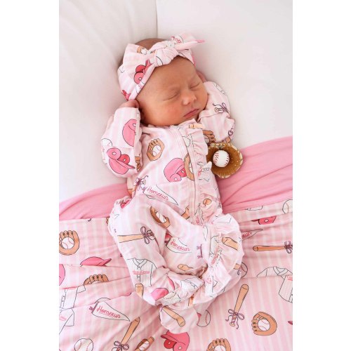 Ballpark Babes Ruffle Zipper Footie