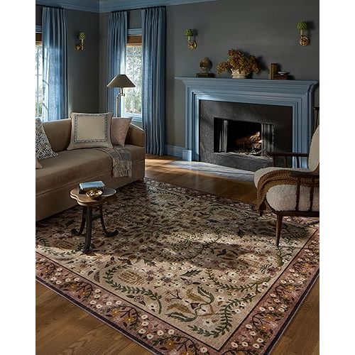 Loloi Rifle Paper Co. Canopy Collection CNP-03 Aubergine 5'-0" x 7'-6" Area Rug