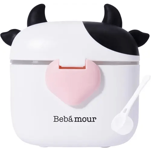 Bebamour Baby Formula Dispenser On The Go, Formula Container to Go, Formula Holder for Travel, Candy Fruit Snack Storage Container with Scoop and Leveller (Black)