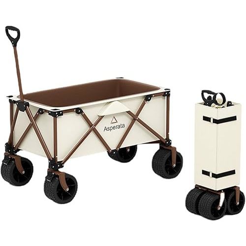 Collapsible Wagon Cart Foldable; 330lbs/300L Heavy Duty Wagons Carts Foldable; Beach Cart; Shopping Cart; Beach Wagon with Big Wheels for Sand; Collapsible Wagon; Folding Wagon; Garden Cart.