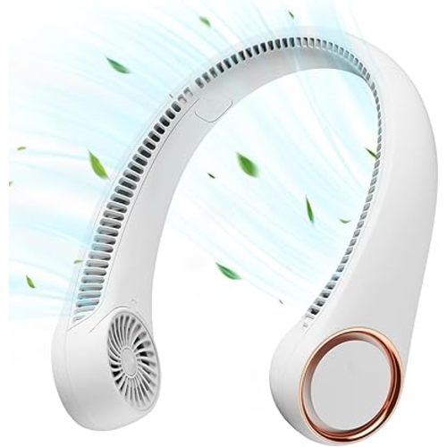 Gaiatop Portable Neck Fan Rechargeable, Hands-Free 360° Cooling, 17hrs Runtime, Battery Powered Personal Wearable Fan Quiet, Summer Outdoor Travel Essentials, Birthday Gifts for Women Men Teens, White