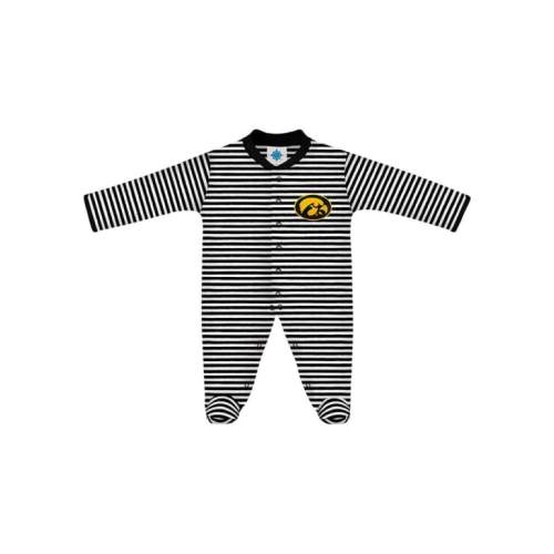 Iowa Hawkeyes BLACK Baby Stripe Romper Pajamas - 35010598