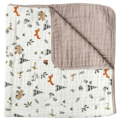 Little Unicorn Cotton Muslin Quilt Blanket - Tropical Leaf
