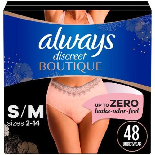 Always Discreet Boutique Underwear Women's Incontinence - Maximum Protection - Small/medium - 12ct