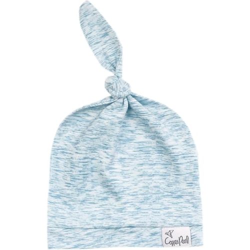 Copper Pearl Baby Beanie Hat Top Knot Stretchy Soft Lennon