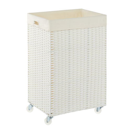 Rolling Laundry Cart- White