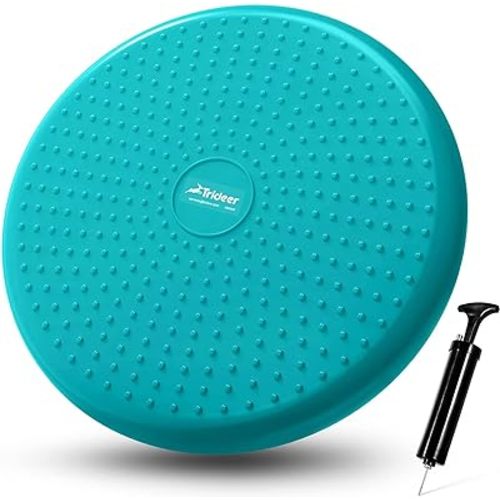 Trideer Wobble Cushion with Inflation Pump - Wiggle Seat for Sensory Kids(Multiple Colors), Balance Disc (Extra Thick)