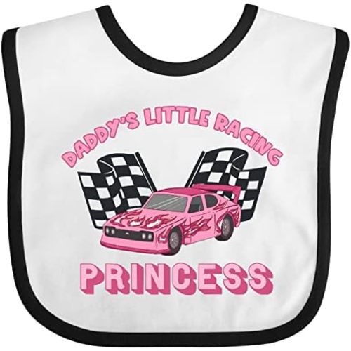 inktastic Daddy's Racing Princess Pink Race Car Baby Bib