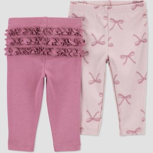 Carter's Just One You® Baby Girls' 2pk Ruffle Pants - Burgundy 9M