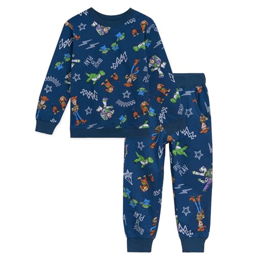 Disney Lion King Toy Story Cars French Terry Sweatshirt and Jogger Pants Outfit Set Toddler to Big Kid Sizes (2T - 10-12)