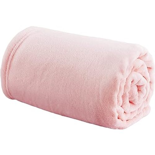 Bedsure GentleSoft Bedding Fleece Blanket for Girls and Boys - Soft Cozy Cute Small Throw Blankets for Travel, 43x55 Inches, Pink