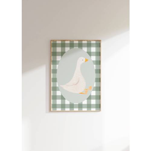 Silly Goose Wall Art, Cute Goose Poster, Nursery Decor, Farm Animal Printable, Kid's Room Illustration, Goose Children's Room