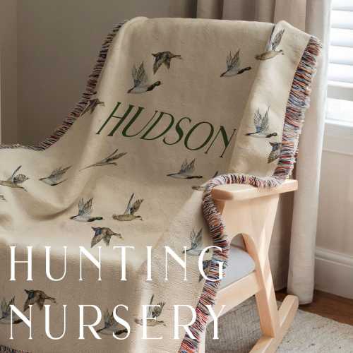 Personalized Duck Hunting Nursery Blanket Girl Custom Name Blanket Pink Duck Blanket Gift Personalized Baby Shower Gift Mallard Duck Blanket