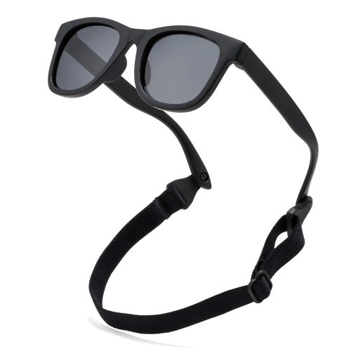 COASION Bendable Flexible Polarized Newborn Baby Sunglasses with Strap for Infant Boys Girls Age 0-12 Months CA8042