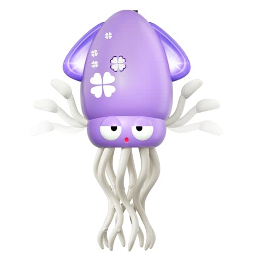 Dancing Squid Baby Toy, Electric Crawling Octopus Tummy Time Toy, Rechargeable Magic Dancing Music Squid Baby Toys for 3 4 5 6 Year Old Kids Boy Girl Birthday Gifts Christmas Stocking Stuffers(Purple)