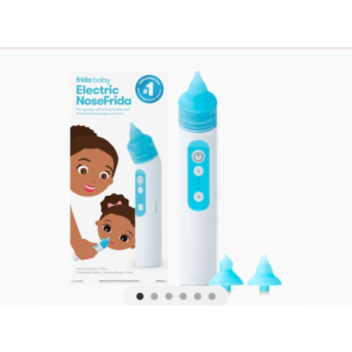 Frida Baby NoseFrida Saline Mist Nasal Inhaler, Nasal Decongestant Spray for Congestion Relief & Allergy Relief for Babies + Kids, Nasal Saline Spray, Soothes Stuffy Nose & Sore Throat, Includes Mask
