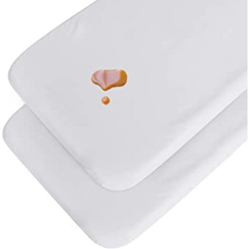 Bedside Sleeper Bassinet Sheets Waterproof to Fit Mika Micky, Baby Delight, MiClassic, Milliard, Baby Joy Bassinet, Soft Breathable Cotton Bassinet Sheet 33"x 20"x 5", 2 Pack Boys Girls, White
