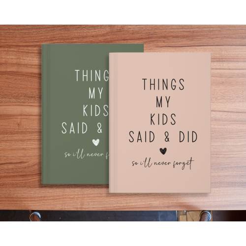 Things My Kids Say Journal Kids Quote Memory Notebook Baby Shower Gift Christmas Gift for New Parents Childhood Memories Book Toddler Sons