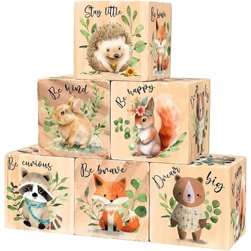 AUWIONE Woodland Safari Nursery Shelf Decor - Jungle Bedroom Decor for Boys Girls Gift (Woodland Animals)