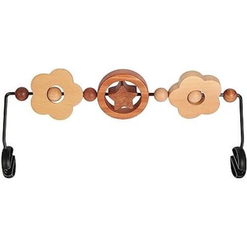 Toy Bar Compatible with Baby Delight Bouncer,Large Size Wooden Baby Bouncer Toy Bar Attachment, Compatible with14.5-16inch in Width Bouncer(Natural Wood Colors)