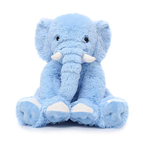 MorisMos Blue Elephant Stuffed Animal Soft Elephant Plush Toy for Girls Boys, 20 Inches