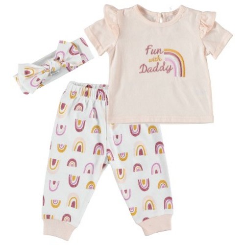 Chick Pea Baby Girl Clothes Layette Set, Color: Ruffle peach, Size: 0-3 months