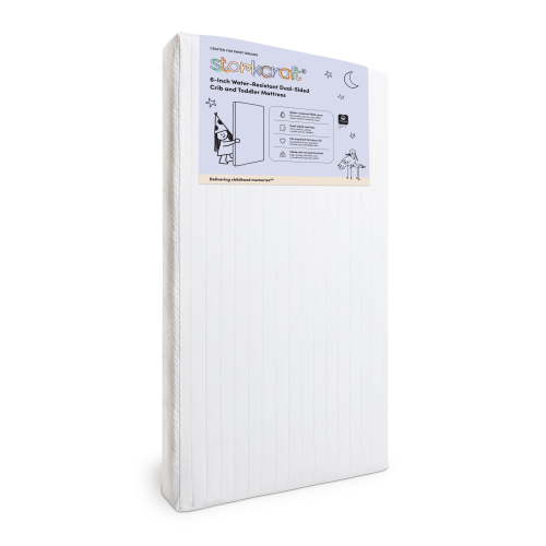 Storkcraft 6-Inch Water-Resistant Grow-with-Me Dual-Sided Baby Crib & Toddler Bed Mattress