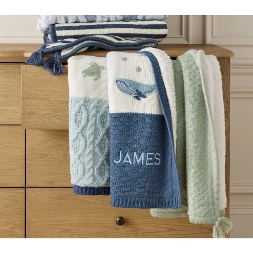Luxe Cable-Knit Sherpa Baby Blanket