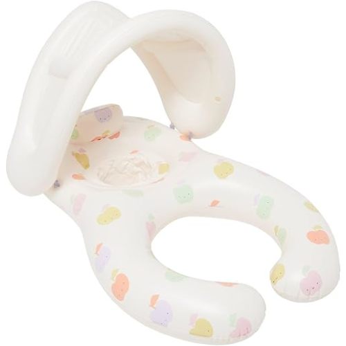 Sunnylife Float Together Baby Seat with Canopy | Inflatable Infant Pool Float, Soft Leg Cradles & Headrest | Non-Toxic Phthalate-Free PVC | Fits 24–33 lbs | Apple Sorbet