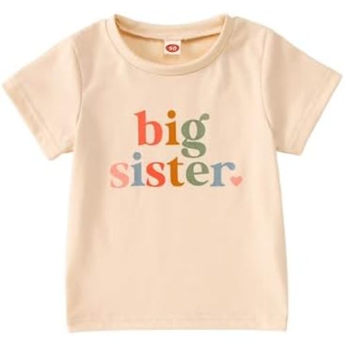 CM C&M WODRO Big Sister Toddler Shirt Promoted to Big Sister Announcement T-Shirt Gifts Little Girls Sibling Matching Outfits