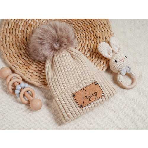 Newborn Baby Pom Beanie Hat,Personalize Baby/Infant Pom Beanie With Name,Custom Kid Child Baby Newborn Pom Beanie,Baby Shower Gifts