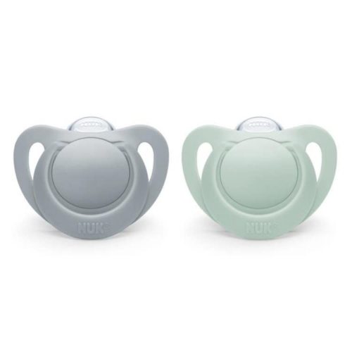 NUK | Orthodontic Pacifiers | Pink-Powder Pink | 6-18 Months | Best Pacifier for Breastfed Babies | BPA Free | Shaped to Soothe Just Like Mom | 2-Pack (Blue)