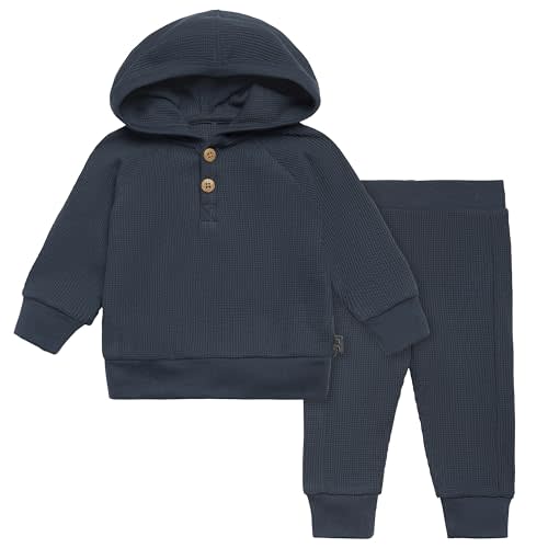 Modern Moments by Gerber Baby Girls' Mini-Waffle 2-piece Hoodie and Pant Set