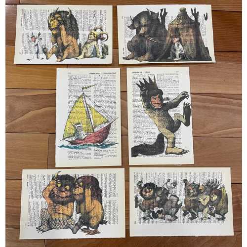 Where the Wild Things Are themed dictionary prints