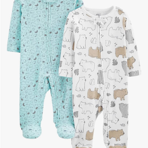 Simple Joys by Carter's unisex-baby Neutral 2-pack Cotton Footed Sleep and Play