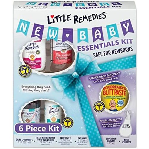 Little Remedies New Baby Essentials Kit, 6 Piece Kit for Baby's Nose and Tummy
