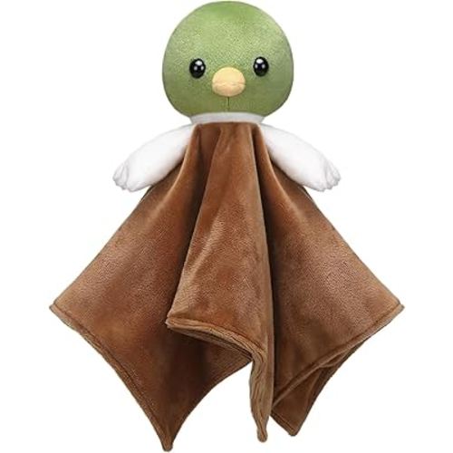 15 Inches Cute Mallard Duck Security Blanket Soft Mallard Duck Stuff Lovely Plush Sleeping Snuggle Gifts Nursery Baby Shower Decor for Newborn Toddler Stuffed Snuggle Toy Animal