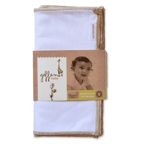 Geffen Baby Reusable Cloth Wipes, 10-Pack, 100% Cotton, Washable & Eco-Friendly, 9x9 Inch