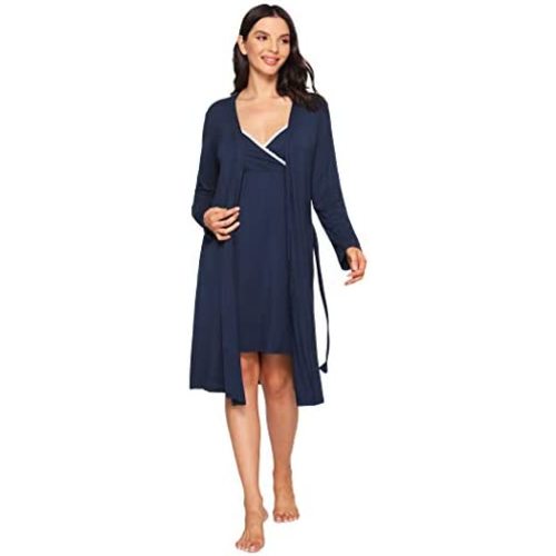 Latuza Women's Viscose Nursing Nightgown and Robe Set