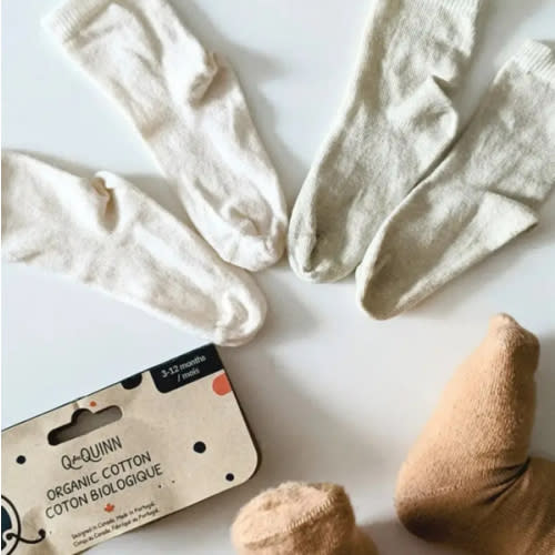 Pure (no dye) Kids Socks | 98% Organic Cotton – Q for Quinn & Basics by Quinn