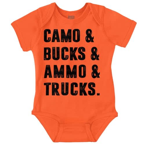 Brisco Brands Camo Bucks Trucks Cute Hunter Son Baby Bodysuit Jumper Boys