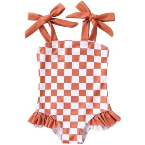 YOUNGER TREE Toddler Swimsuit Girl Color Block Stripe One-Piece Swimwear Baby Girl Bathing Suits