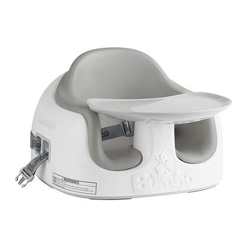 Bumbo Baby Toddler Adjustable 3 in 1 Multi Seat High Chair and Booster Seat with Removable Tray and Buckle Strap for Toddlers 1 to 3, Cool Gray - Cool Grey